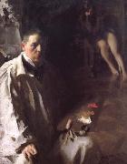 Anders Zorn Sailvportratt med modell(Self-portrait with a model) France oil painting artist